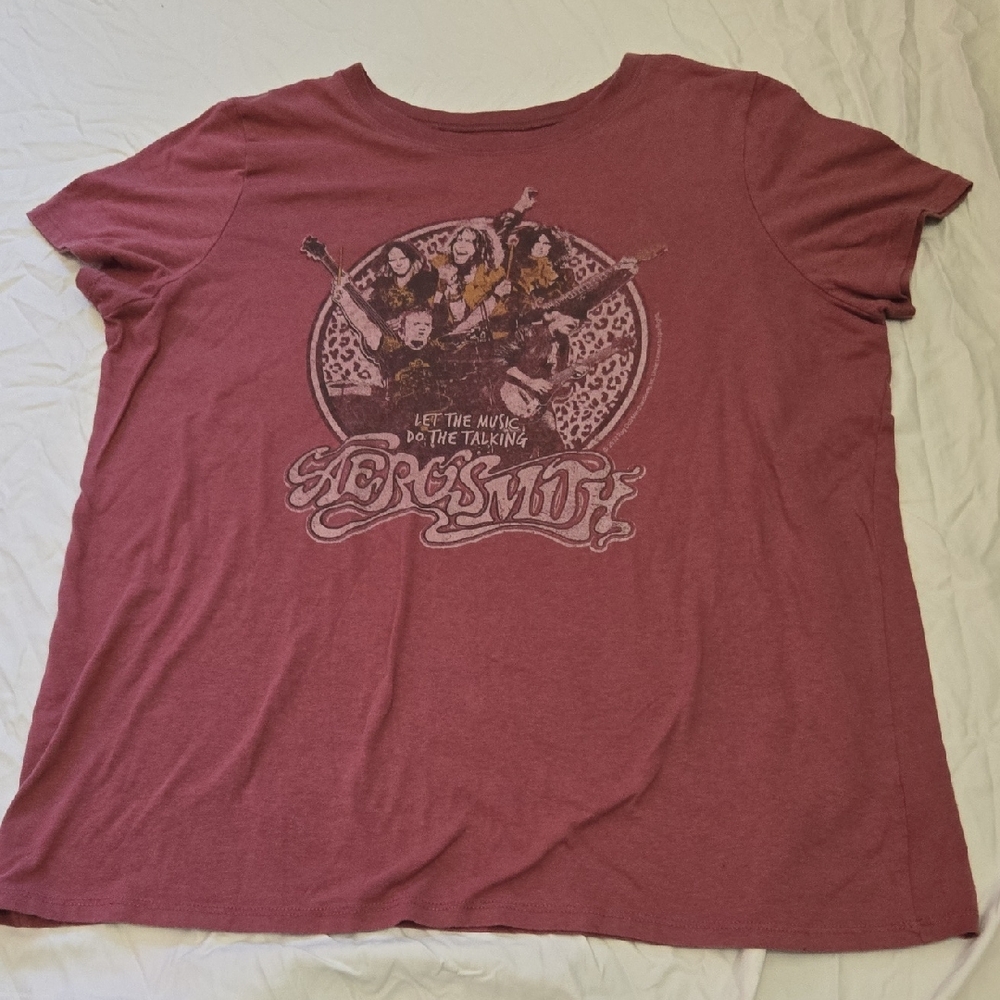 Aerosmith Graphic Women's Top - Mauve Colored
